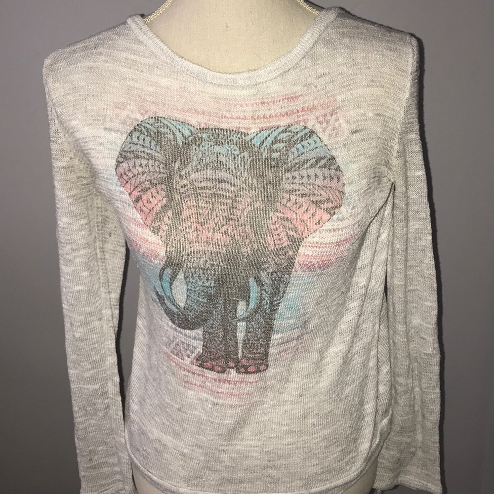charlotte russe multicolored elephant long sleeve